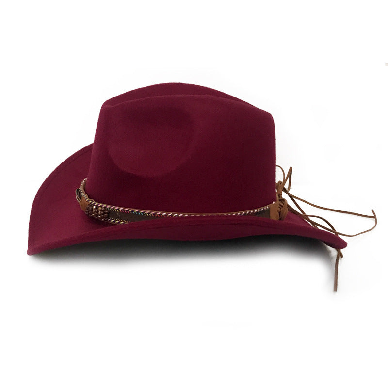 Fashion Metal Leaf Belt Cowboy Hat