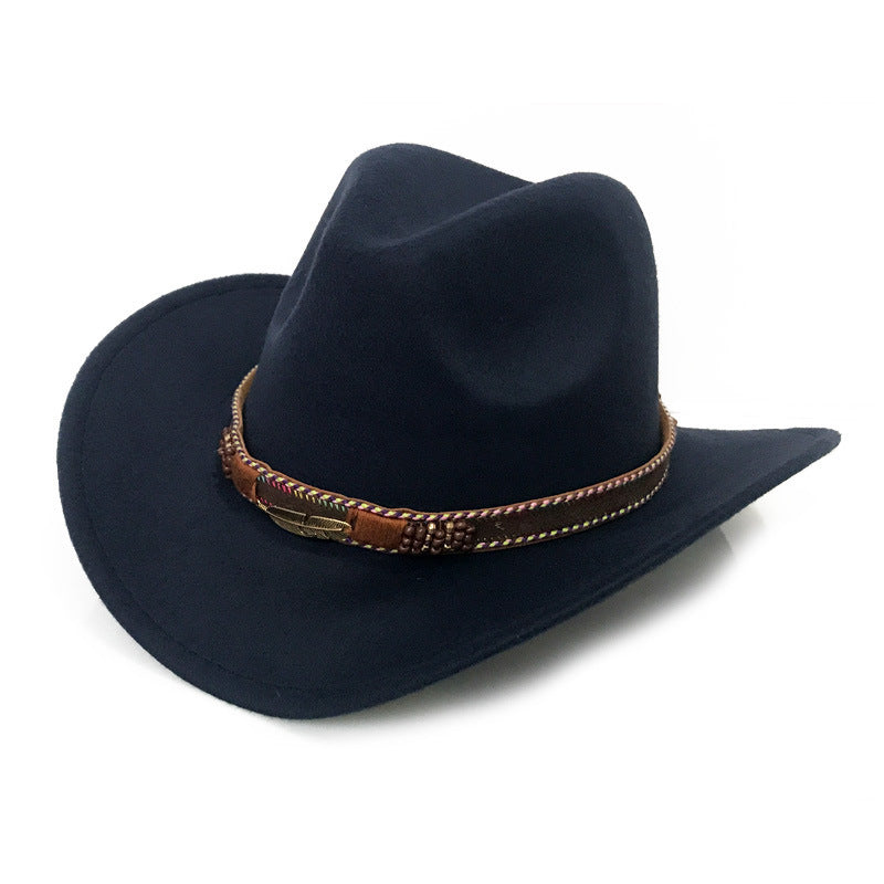 Fashion Metal Leaf Belt Cowboy Hat