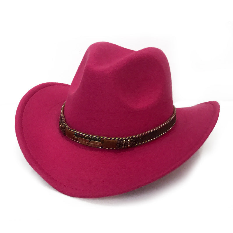 Fashion Metal Leaf Belt Cowboy Hat