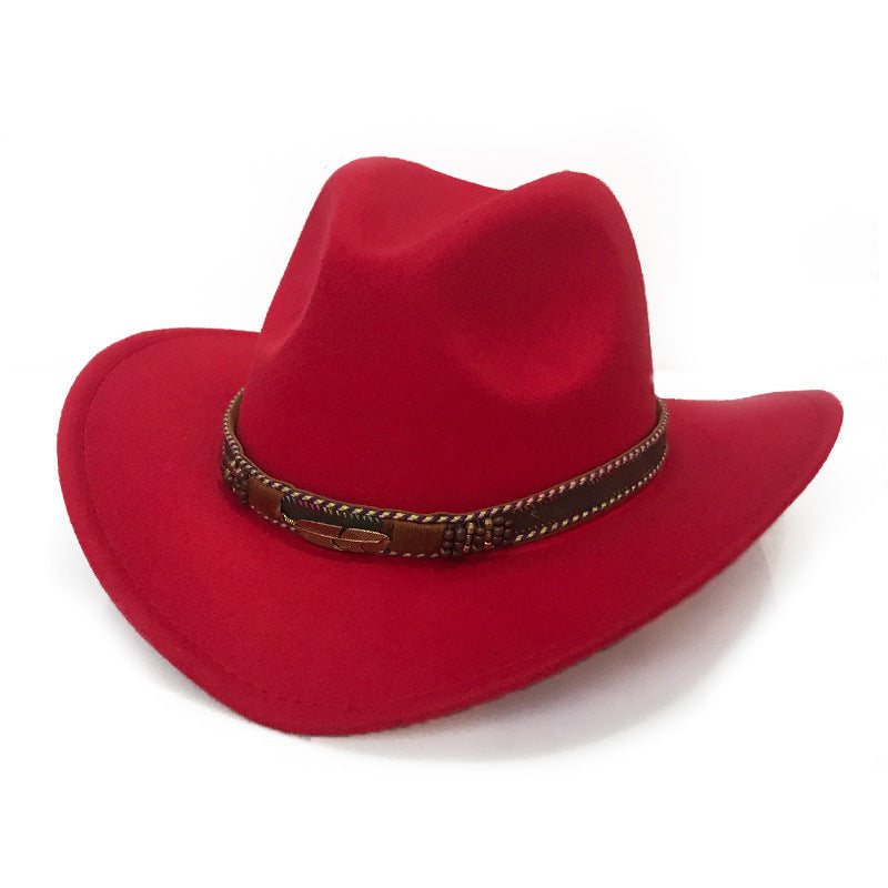 Fashion Metal Leaf Belt Cowboy Hat